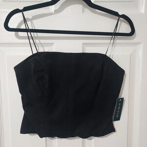 NWOT Kirious Black Snakeskin Corset Crop Tube Top in Size L (Large)